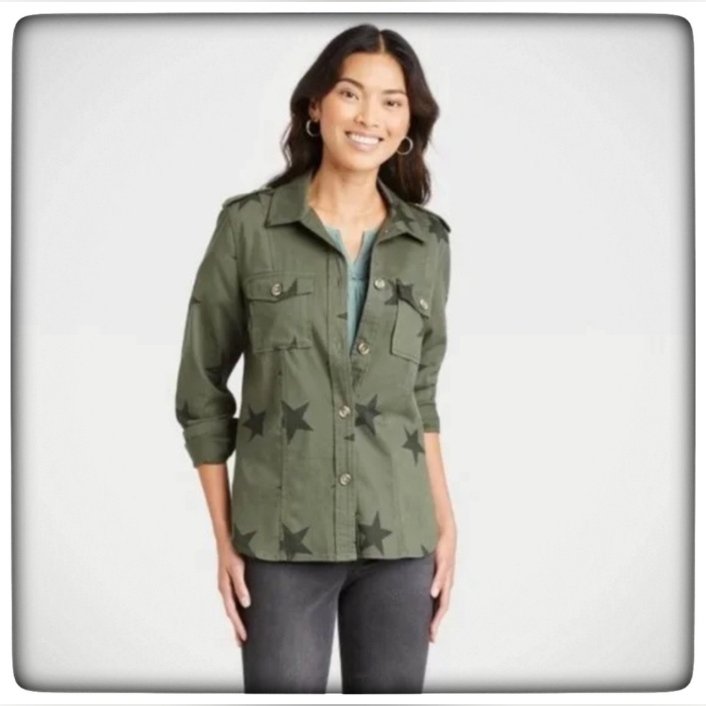 Knox Rose Olive Green Utility Jacket/ Shacket Sz XXL